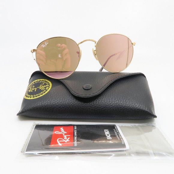 Ray-Ban Accessories - Ray-Ban RB 3447N 001/Z2 50mm ROUND METAL Gold/Copper Unisex New Sunglasses